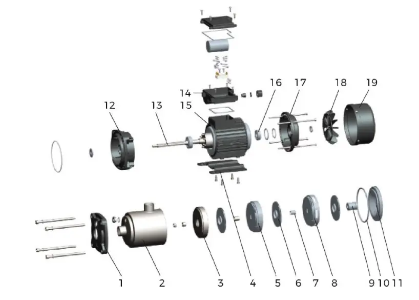 Схема центрбежного насоса LEO EMH